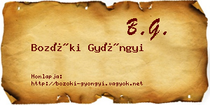 Bozóki Gyöngyi névjegykártya